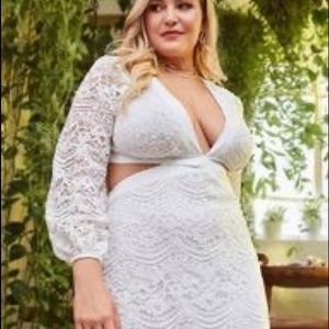 White cutout lace dress new!